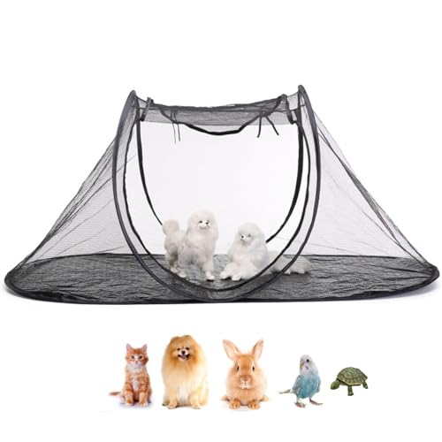 Haustierzelt Outdoor -Haustiergehäuse Zelt Outside Garten Katzenzelt Mesh Hundecampingzelt für die Gartenterrasse im Sommer 120 x 63 x 50 cm von Weduspaty