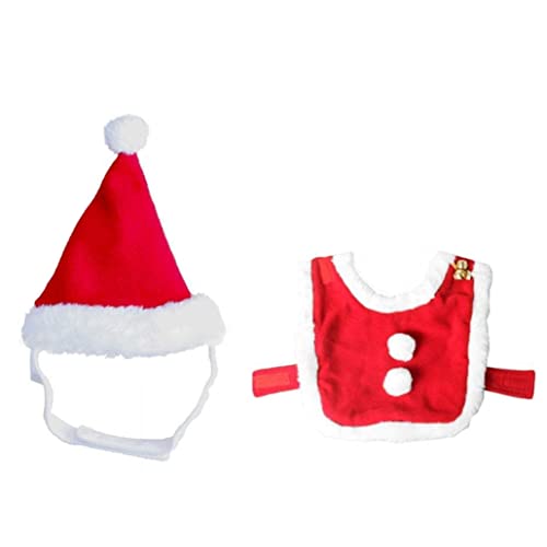 Hundekatze Weihnachts -Outfit -Hund Weihnachtsoutfits Haustier Weihnachtskostüm Katze Santa Kostüm Kätzchen Weihnachtshut mit Umhang für kleine Katze, Kätzchen, Hund, Welpe rot von Weduspaty