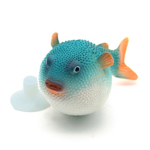 Weduspaty Aquariumschmuck Künstliche Puffer Fisch Fluoreszenz Kaninchen Fisch Aquarium Ornament Landschaftsbau Dekor Fischtank Accessoires Blau von Weduspaty