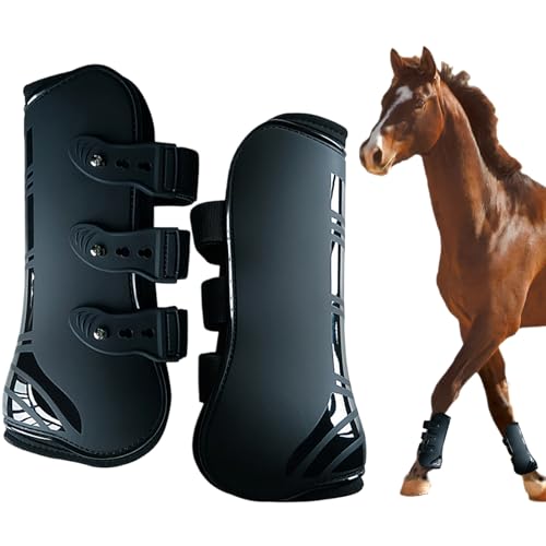 Weduspaty Fliegenstiefel für Pferde Set von 4 2 Pcs Horse Stiefel PU-Schalen Pferdestiefel mit weich von Weduspaty