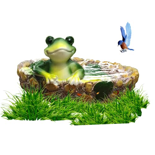 Weduspaty Frosch Ornament, Vogelbad Harz Frosch Dekorative Vogelbad Schüssel 5,3 Zoll Vogel Wasser Feeder Pool Garten Frosch Ornament Outdoor Yard Dekorationen von Weduspaty