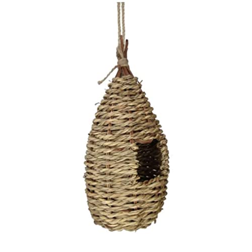 Weduspaty Hanging Bird House 1 x Hummingbird Vogelhaus hängende Natur im Freien natürliche Grasanhänger Vogelhütte Hummingbird Nest Handgewebt von Weduspaty