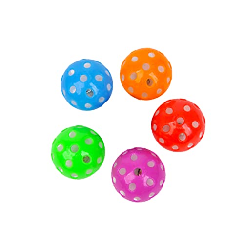 Weduspaty Rassle Toy Pet Bell Ball Pet Cat Play Bälle mit Jingle Bell Pounce Chase Rassle Toy Cat Play Bälle 5pcs zufällige Farbe von Weduspaty