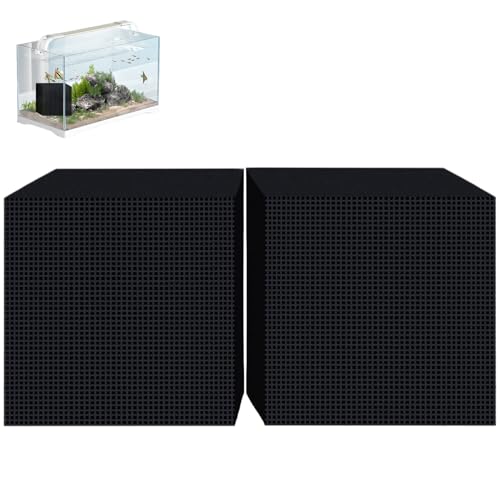 Weduspaty Wasserreiniger Würfel für Vieh 2pcs Wassertrogreiniger 4x4x4in -Filtration Aktiviertes Kohlenstoff Aquarium Kohlenstoff -Livestock -Wassertank mit Wabenstruktur für 39,37 Zoll Fischtank von Weduspaty