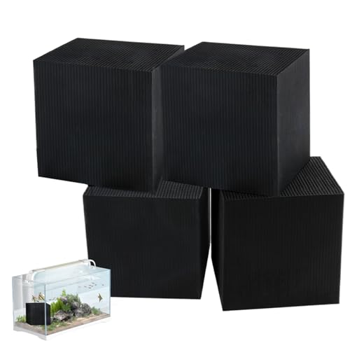 Weduspaty Wasserreiniger Würfel für Vieh 4pcs Wassertrogreiniger 4x4x4in Starke Filtration Aktiviertes Kohlenstoff Aquarium Carbon -Viehstock -Wassertank mit Wabenstruktur für 78,74 Zoll Fischtank von Weduspaty