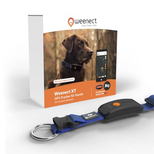 Weenect Hund XT - NEUES GPS-Halsband für Hunde | XL-Antenne | Wasserdicht | Hyperresistentes integriertes Julius-K9 Halsband Blau 3 Monate Abonnement inklusive von Weenect