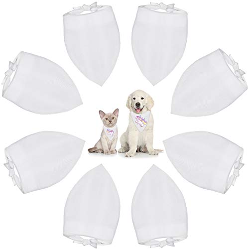 12 Stücke Feste Weiße Haustier Dreieck Schal Polyester Sublimation Leer DIY Hund Bandanas Haustier Wärmeübertragung Dreieck Lätzchen Halstuch Zubehör für Hunde Welpen Katzen von Weewooday