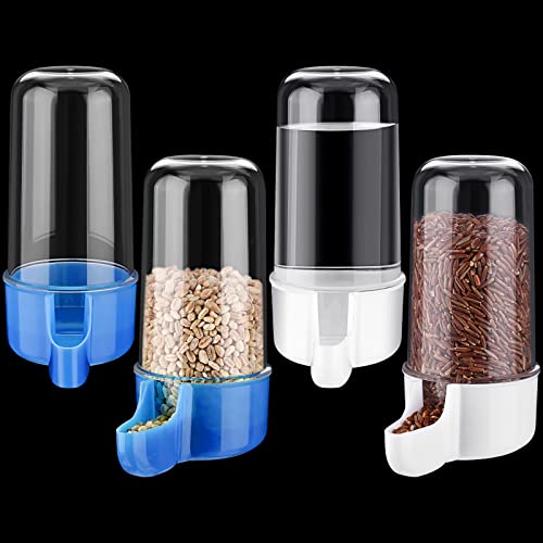 4 Stück Automatischer Vogelfutterspender Vogelkäfig Wasserspender Vogelkäfig Wasserspender Vogelkäfig Bewässerung Vogelzubehör Trinkflasche für Hamster Papagei (Weiß, Grün, 12 x 5,5 cm) von Weewooday