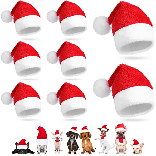 8 Stücke Hund Weihnachtsmütze Plüsch Hund Weihnachtsmütze Weihnachten Katzen Mützen Weiche Katze Weihnachtsmütze Haustier Weihnachtsmützen Xmas Hunde Kostüm Zubehör für Klein Hunde Katzen von Weewooday