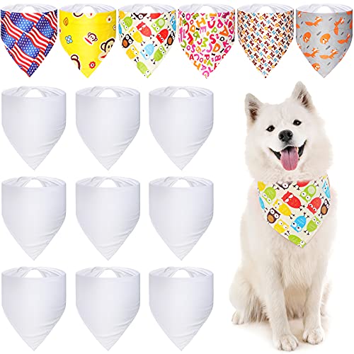 Sublimation Haustier Bandana Heat Transfer Waschbar Triangle Dog Scarf Sublimation Blank DIY Triangle Dog Bib Heat Press Pet Triangle Bibs Kopftuch Zubehör für Hunde Welpen Katzen (30 Stück) von Weewooday