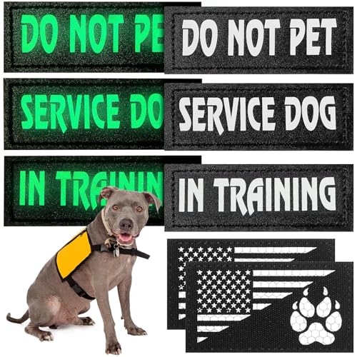 Weewooday 8 Stück Reflektierende Hundewesten Patches Abnehmbare Taktische für Hundegeschirr Service Hund im Training und Hundehalfter mit aufgedruckter Hundepfote Flagge (11 x 4 cm) von Weewooday