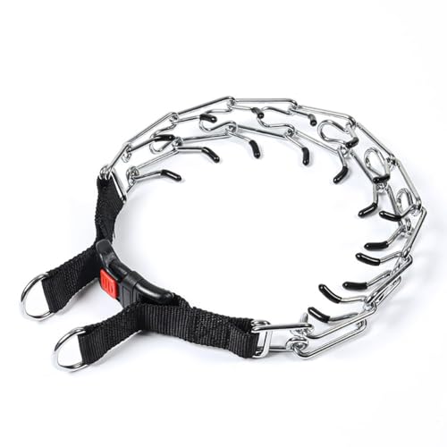 Weforu Hundehalsband, 50 cm, Metall-Würgekette für Hunde, Anti-Bell-Halsbänder für große, mittelgroße und kleine Hunde, Outdoor-Training (verstellbar) (Größe S) von Weforu