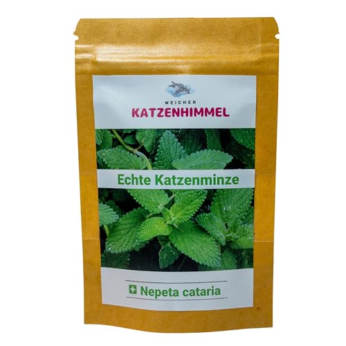 Premium Katzenminze 60g mit Spielsäckchen 100% Biologisch aus Frankreich Nepeta cataria Catnip… (12, Gramm) von Weicher Katzenhimmel