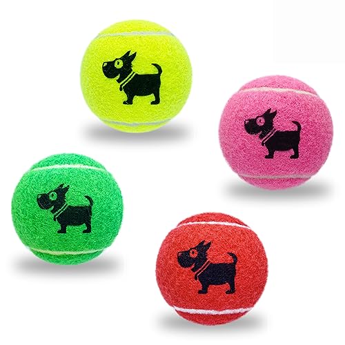 Weierfu Tennisbälle für Hunde, Tennisbälle für mittelgroße und kleine Hunde, 6,3 cm, helle Farben, Apportiertraining, Hundebälle, 12 Stück von Weierfu