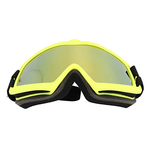 Große Hundesonnenbrille, Winddichte Hundebrille, Leichter Augenschutz, PC-Linse, UV-Schutz, mit Haustier-Outdoor-Brillenbox (Gelber Rahmen) von Weikeya