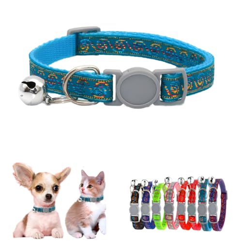 Kleine Glocke für Hundehalsband, Welpenhalsband für Jungen, Sicherheitsschnalle, weiches Nylon, verstellbar für XXS, XS, kleine Haustiere, Tierstreu, kleine Kätzchen, himmelblau, Halsumfang: 19,1–32 von WeimoMonkey