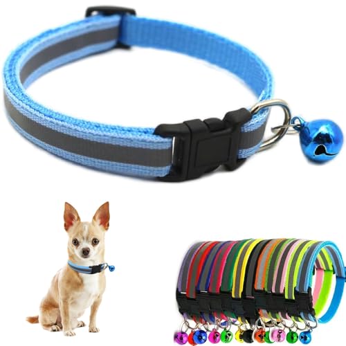 Hundehalsband mit Glöckchen, reflektierend, für Mädchen, weiche, verstellbare Schnalle, für XXS, XS, XS, Welpen, weiblich, männlich, kleine Haustiere, Hunde, Jungen, Kätzchen, Yorkie, Größe XS Hundehalsband mit Glöckchen, reflektierend, für Mädchen, weiche, verstellbare Schnalle, für XXS, XS, XS, Welpen, weiblich, männlich, kleine Haustiere, Hunde, Jungen, Kätzchen, Yorkie, Größe XS von Weimostar