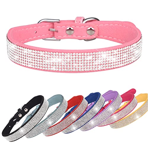 Kleines Hundehalsband für Welpen, Katzen, Diamant, glitzernd, Mädchen, Strass, niedlich, kleines Haustier, Kätzchen, Senioren, verstellbar, für XS, M, Große Rassen, Jungen, weiblich, männlich, Gelb XXS von Weimostar