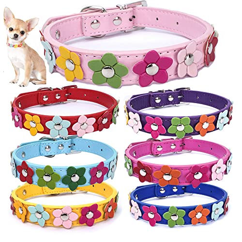 Weimostar Hundehalsband, PU-Leder, weich, verstellbar, für Mädchen und Katzen, Rosa von Weimostar