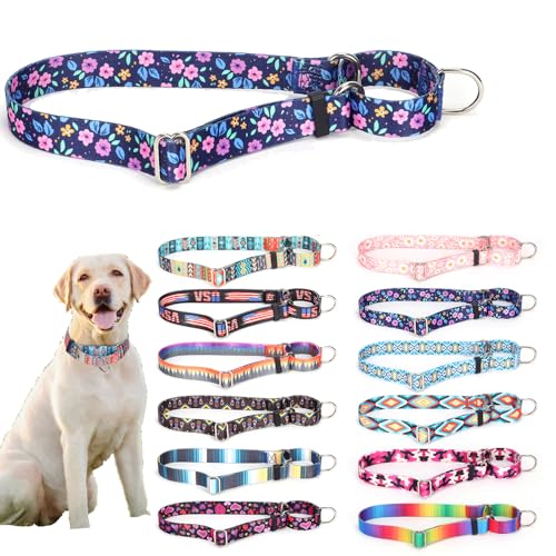 Weimostar Martingale-Halsband für Hunde, Blumenmuster, strapazierfähig, verstellbare Schnalle, kein Ziehen, weiches Nylon, Welpenhalsband, Spaziergangstraining für kleine, mittelgroße und große von Weimostar