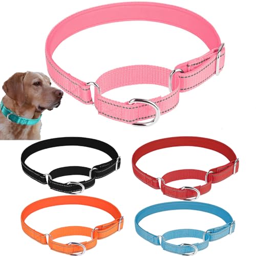 Weimostar Martingale Hundehalsband, Nylon, rutschfest, kein Entkommen, reflektierend, verstellbar, Sicherheitstraining, weich, bequem für kleine, mittelgroße und große Haustiere, Rosa, Größe S von Weimostar