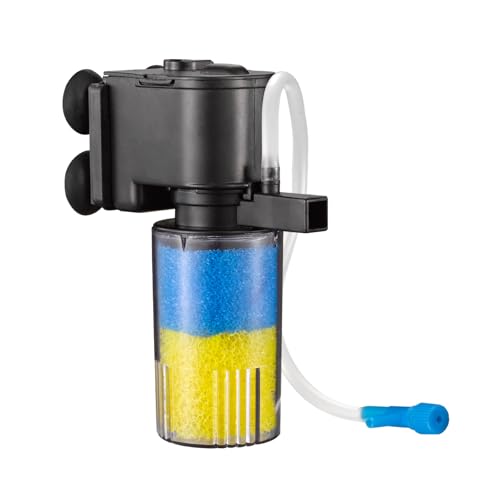 Weipro Aquarium Filter Innenfilter klein mit 2-Lagig Biochemischer Schwamm Filtration, 5W Aquarium Filterpumpe Geeignet für 20l ~ 60l Süßwasser Salzwasser Aquarien, TH-280 (330L/H) von Weipro