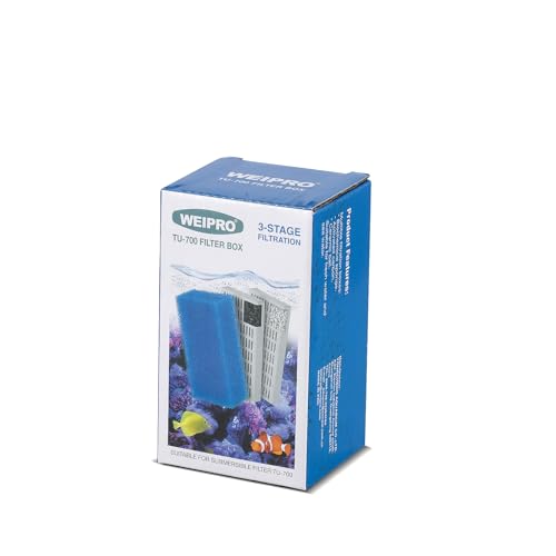 Weipro Filtermedien Set für TU-700 Aquarium Filter mit Filterschwamm, Aktivkohle und Keramikringe Pellets(TU700-S) von Weipro