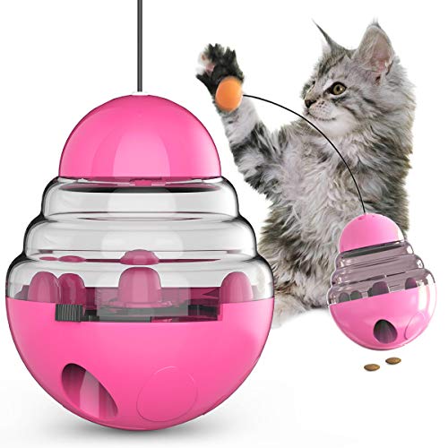 Weiqiao® Hundespielzeug, Spender, 3 in 1, für Katzen, Hunde, Bissfest, ungiftig, für Katzen, Hunde, Tiere (Rosa) von Weiqiao