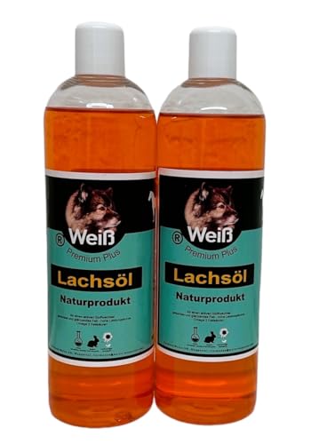 Weiß-Premium Lachs-Öl reines Fischöl für Hunde 2 x 250ml von Weiß-Premium