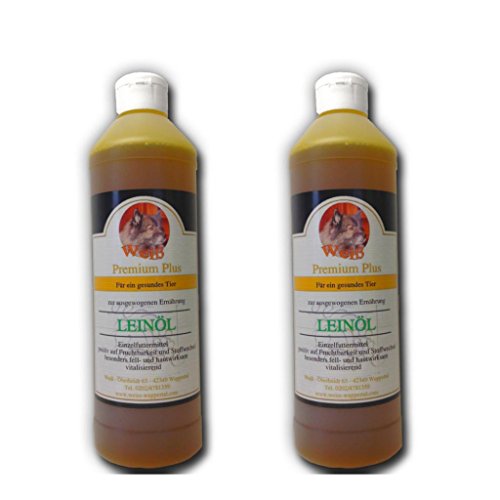 Weiß-Premium Leinöl für Hunde 2 x 1L von Weiß-Premium