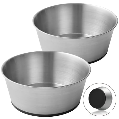 Wellbro Edelstahl-Hundenäpfe für große Hunde, rutschfeste Metallnäpfe, 2 Stück, Futter und Wasser, strapazierfähig, spülmaschinenfest Wellbro Edelstahl-Hundenäpfe für große Hunde, rutschfeste Metallnäpfe, 2 Stück, Futter und Wasser, strapazierfähig, spülmaschinenfest von Wellbro