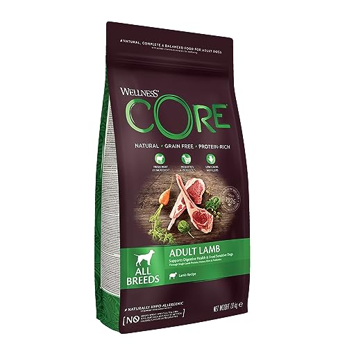 Wellness CORE Adult Lamb, Hundefutter trocken für eine gesunde Verdauung, getreidefrei, mit hohem Fleischanteil, Lamm, 1,8 kg von Wellness CORE