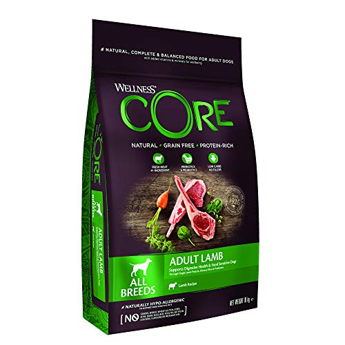 Wellness CORE Lamb, Lamm, 10 kg, Hundefutter trocken für ausgewachsene Hunde, ohne Zuckerzusatz, getreidefrei, mit hohem Fleischanteil, fördert eine gesunde Verdauung von Wellness CORE