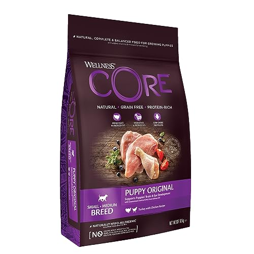 Wellness CORE Puppy Original, Welpenfutter Trockenfutter für kleine & mittelgroße Welpen, Huhn & Pute, 10 kg, ohne Zuckerzusatz, getreidefrei, mit hohem Fleischanteil von Wellness CORE