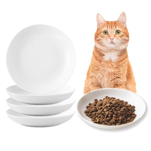 Keramik-Katzen-Futternapf-Set – gesunde, breite, flache Katzenschüssel, Katzenteller für Futter und Wasser, Anti-Schnurrhaar, Müdigkeit, Katzen-Futternäpfe für Haustiere, Welpen, Kätzchen, von Welloyed