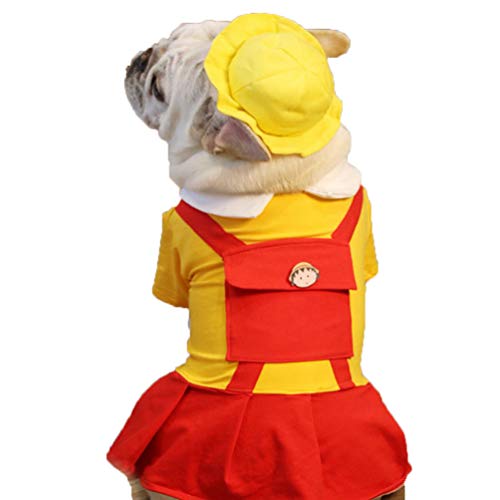 Wenchuang Sommer Hund Kleidung Welpe Kleine Hund Katze Kleid Bekleidung Kleidung Kleiner Haustier Prinzessin Kleider Kostüm (Hut#1, Asia M) von Wenchuang