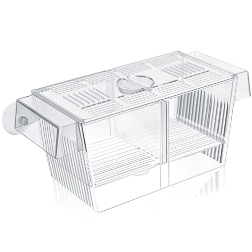 Wenqik Fischzuchtbox Aquarium Haltetank Akklimation Brutkasten Brutkasten Fisch Isolationsbox mit Saugnäpfen für Baby Fisch Garnelen Betta und Guppy (Medium) von Wenqik