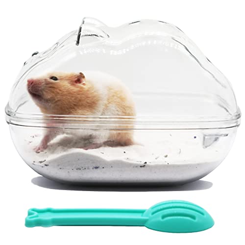 Wenriko Hamster Sand Badewannenbehälter, Hamster Badewanne mit Reinigungsschaufel, Großer Raum, Leicht zu reinigen, für Zwerghamster, Rennmäuse, Kleintiere von Wenriko