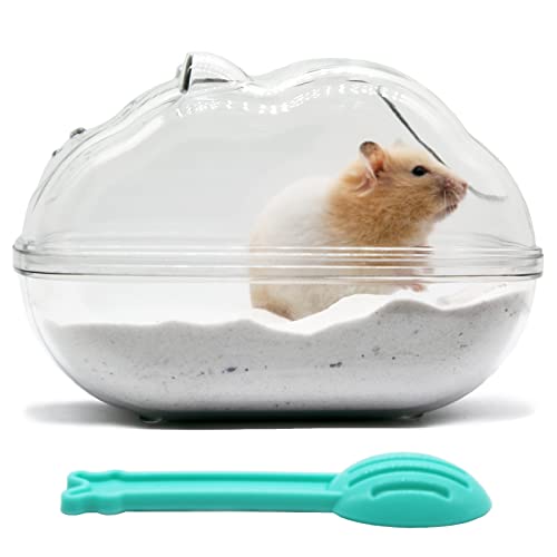 Wenriko Hamster-Sand-Badewannenbehälter, Hamster-Sand-Badewanne, Hamster-Sand-Badewanne mit Reinigungsschaufel, großer Platz, perfekt für Zwerghamster, syrischer Hamster (groß) von Wenriko