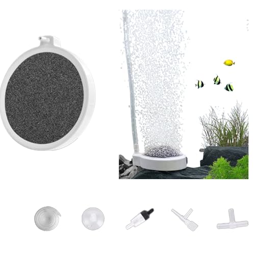 Wenyue Aquarium Sauerstoff Stein,Bubbles Sauerstoff Diffusor,Aquarium Zubehör Tiny Bubbles（50MM）,Sprudler für Aquarium,Aquarium Luftstein,für Aquarien Fisch Tank Nano Luftpumpe, mit 2m Rohr von Wenyue