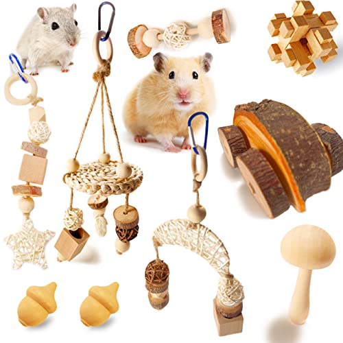 Wepets Hamsterspielzeug, für Hamster, Rennmäuse, Mäuse, Ratten und andere kleine Tiere zum Kauen und Spielen, induzieren sie, ihre Zähne zu knirschen, Depressionen zu reduzieren. (Muster-C) von Wepets