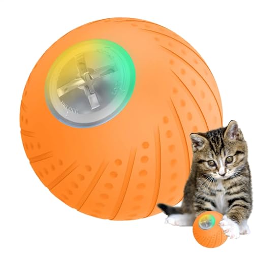 Katzenspielzeugbälle Intelligente Bälle für Innenräume Elektrisches Spielzeug für Katzen Interaktives Spielzeug aus flexiblem Silikon für Katzen mit wiederaufladbarem LED-Licht für Katzen Hunde von Weppduk