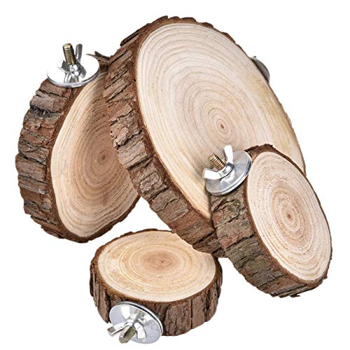 Runde Vogelsitzstangen – Rundes Chinchilla-Spielzeug Aus Holz | Rundes Chinchilla-Spielzeug Aus Holz | Vogelkäfig Sitzstangen Pfote | Käfigvögel Papageien Beißendes Stehendes Käfigzubehör Für Eichhörn von Weppduk