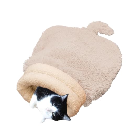 Selbstheizendes Katzenbett, Schlafsack für Katzen, Kissen zum Schlafen, Winterbett, gemütliches Katzenbett, Höhle, selbstheizendes Katzenbett, Burrow, 360 Grad umschließend, bequem von Weppduk