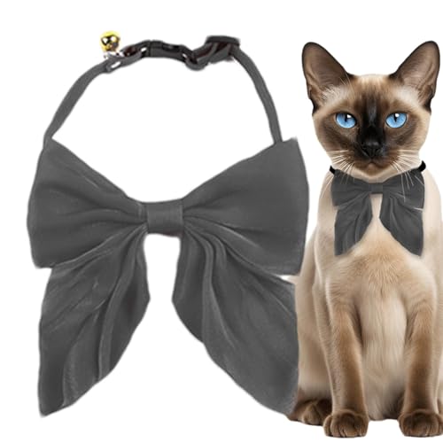 Weppduk Katzenhalsband mit Schleife, Halsband für Hundefliege, niedliches Haustierhalsband - Welpenhalsband mit Glocke und Fliege, weiches Katzenhalsband verstellbar mit von Weppduk