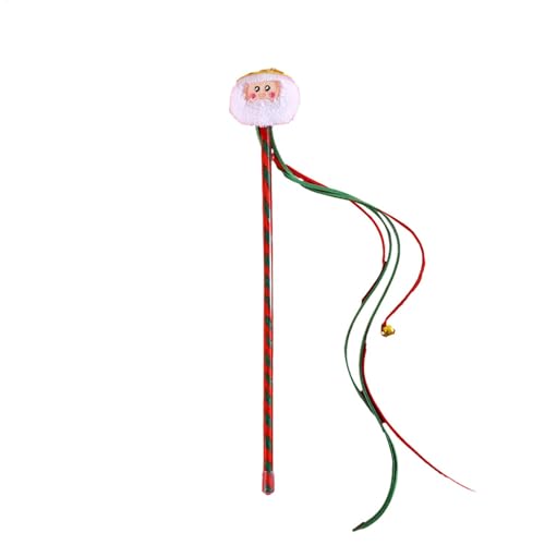 Weqizuerqi Christmas Cat Teaser Stick, Cute String Cat Toy Cat Wand Toy, Interactive Cat Toy Multipurpose Cat Teasing Stick for Pet Cats Kitten von Weqizuerqi