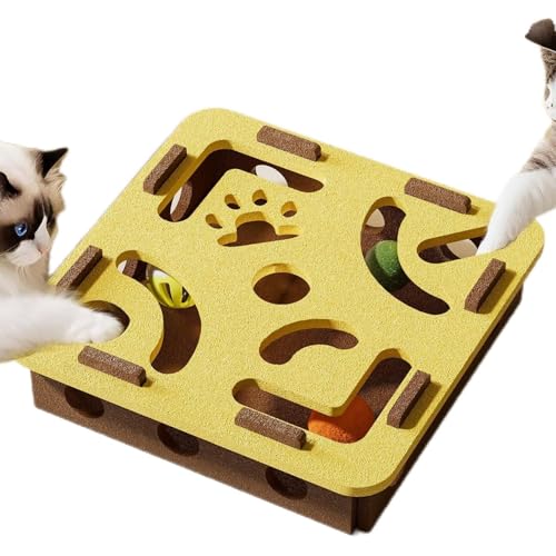 Weqizuerqi Katzenleckerli Puzzle | Katzen Puzzle Box | Klingellabyrinntunnel Kratzbrett Zur Geistigen Förderung Von Katzen Weqizuerqi Katzenleckerli Puzzle | Katzen Puzzle Box | Klingellabyrinntunnel Kratzbrett Zur Geistigen Förderung Von Katzen von Weqizuerqi