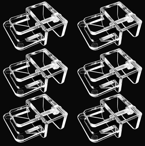 Weramics 6 Stück Aquarium-Deckel-Clips, randlos, Abdeckung für Deckel, Haube, Halterung, Glas, Aquarium, Acryl, Aquarium-Clip von Weramics