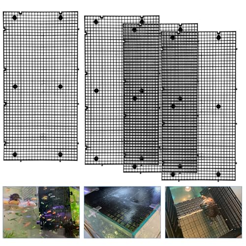 Weramics Aquarium-Trennwand für Aquarium, Trennwand, Filterboden, Isolationsbrett, Eierkiste, Tablett (schwarz, 4 Stück 30 x 15 cm mit 0,3 cm Loch) von Weramics