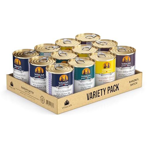 Weruva Classic Dog Food, Variety Pack, Baron's Batch, Wet Dog Food, 14oz Cans (Pack of 12) von Weruva